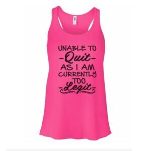 "Too Legit" Graphic Hot Pink Racerback Tank size Small